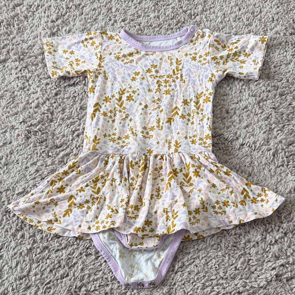 Dream Big Little Co. Dreamy Zzzs Floral Bodysuit Bamboo Dress